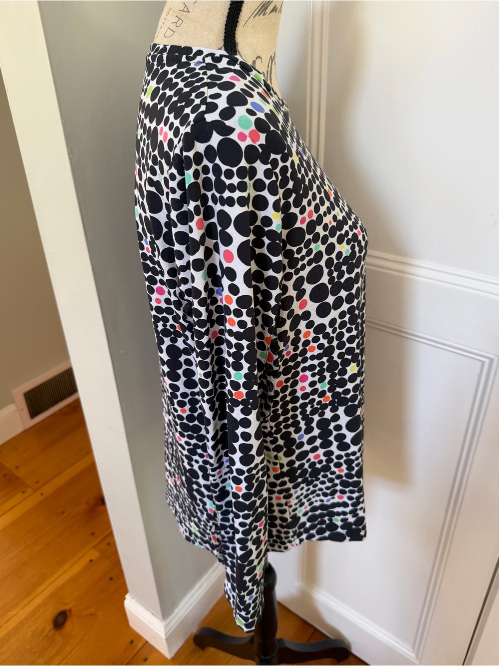 IBKUL Dots Demi Crew Neck Long Sleeve Top. Women's Size: L. - Picture 4 of 10